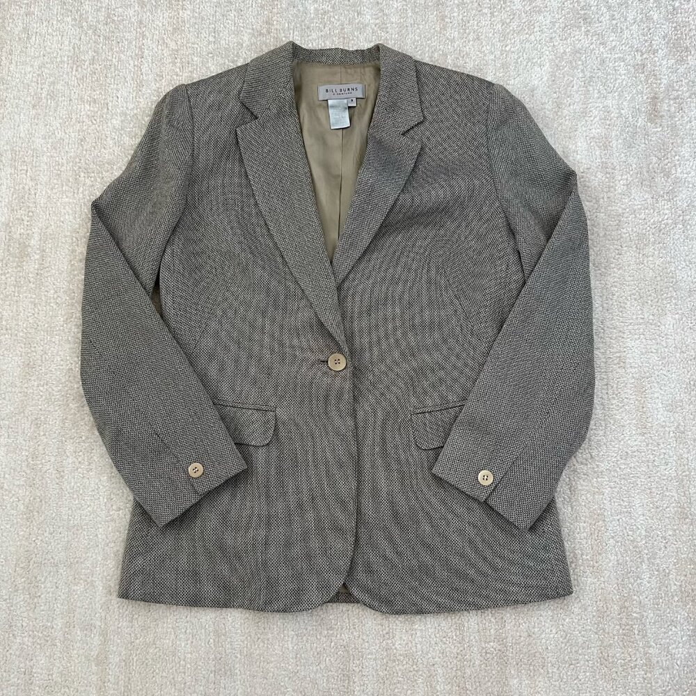 Vintage Bill Burns Signature Cotton Linen Blazer Jacket 8